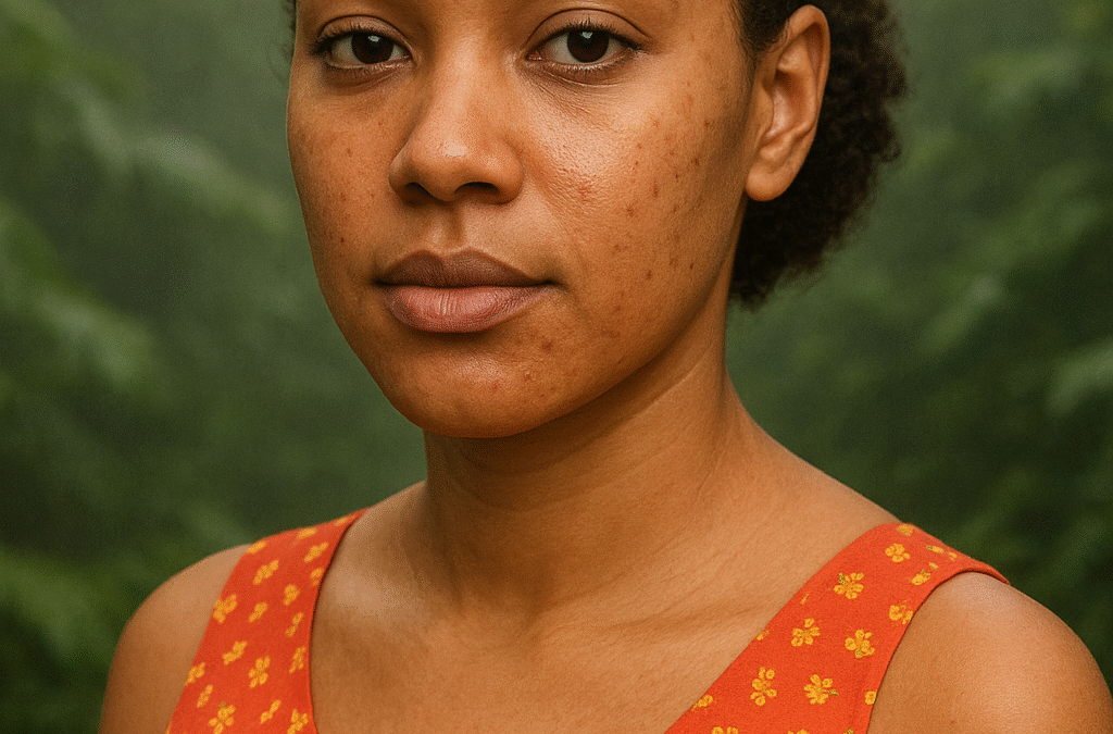 nigerian model with acne-prone skin