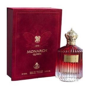Elegant product image of Monarch Queen perfume bottle, showcasing a luxurious feminine fragrance with a royal-inspired design, perfect for long-lasting daily wear and special occasions.