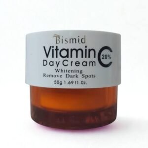 BISMID Vitamin C Face Cream in a luxury jar packaging designed to brighten dull skin, fade dark spots, improve uneven skin tone, and support radiant healthy-looking skin for all skin types.